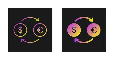 icono de vector de dólar a euro