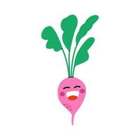 Smiling radish character vector