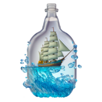 Design Schiff im ein Flasche png