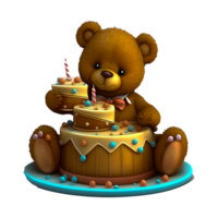 anniversaire gâteau ours en peluche png