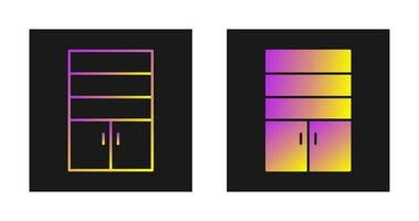 Cupboard with Shelves Vector Icon