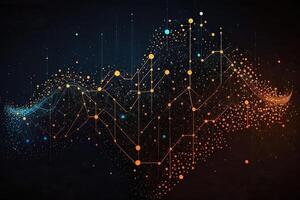 Abstract Lines and dots connect the background. Digital data technology connection and the concept of big data illustration photo