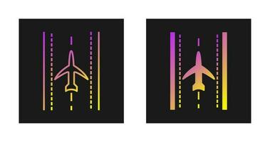 Plane on Runway Vector Icon