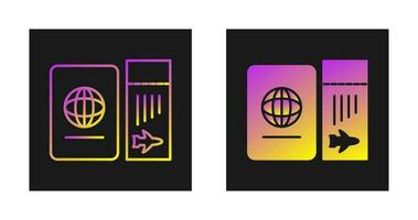 Ticket and Passport Vector Icon