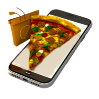 Konzept von online Pizza png