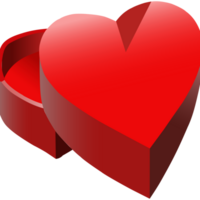 Red Heart Shaped Gift Box png