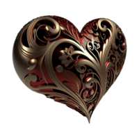 Sticker Red Heart Gold png