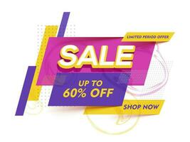 UP TO 60 off for Sale Limited Period Offer on abstract background can be used as poster or banner design. vector