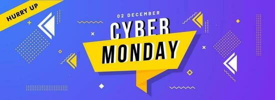 Advertising header or banner design with abstract elements for Cyber Monday. vector