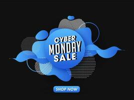 Typography of Cyber Monday Sale on abstract background for Advertising concept. vector