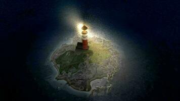 Artist rendering, a lighthouse over an island. video