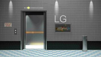 ascenseur 3d animation, alpha canal inclus. video
