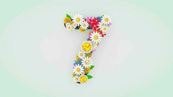 numérico dígito floral animación, 7. video