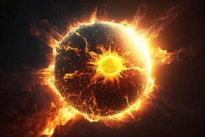 Exploding sun illustration photo