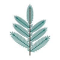 Green branch of tree with leaves simple minimalistic. Floral collection of elegant plants for seasonal decoration . Stylized icons of botany. Stock vector illustration in flat style isolated on white