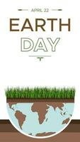 Happy Earth day banner - vector flat eco illustration of an environmental concept to save the world. Concept vision on the theme of saving the planet. Suitable for greeting card, social poster.