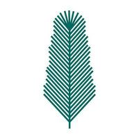 Green branch of tree with leaves simple minimalistic. Floral collection of elegant plants for seasonal decoration . Stylized icons of botany. Stock vector illustration in flat style isolated on white
