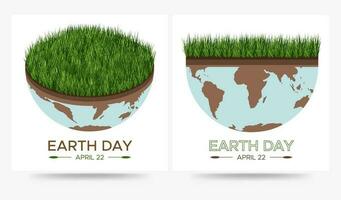 Happy Earth day - set of vector eco illustrations of an environmental concept to save the world. Concept vision on the theme of saving the planet. Suitable for social media post, stories, web banner.