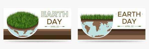 Happy Earth day - set of vector eco illustrations of an environmental concept to save the world. Concept vision on the theme of saving the planet. Suitable for social media post, stories, web banner.