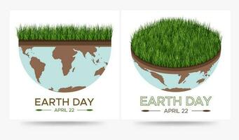 Happy Earth day - set of vector eco illustrations of an environmental concept to save the world. Concept vision on the theme of saving the planet. Suitable for social media post, stories, web banner.