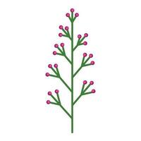 sencillo minimalista brillante verde rama con rosado bayas. flor colección de vistoso plantas para estacional decoración . estilizado íconos de botánica. valores vector ilustración en plano estilo