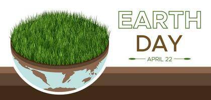 Happy Earth day banner - vector isometric eco illustration of an environmental concept to save the world. Concept vision on the theme of saving the planet. Suitable for greeting card, social poster.