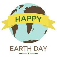 Happy Earth day banner - vector flat eco illustration of an environmental concept to save the world. Concept vision on the theme of saving the planet. Suitable for greeting card, social poster.