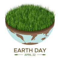 Happy Earth day banner - vector flat eco illustration of an environmental concept to save the world. Concept vision on the theme of saving the planet. Suitable for greeting card, social poster.