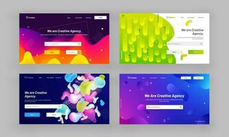 Website Hero Image or Landing Pages Set. vector