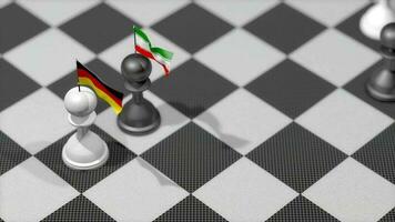 échecs pion avec pays drapeau, Allemagne, l'Iran. video
