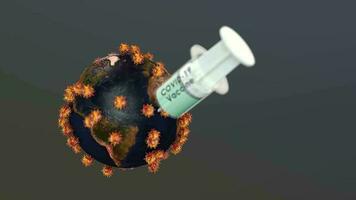 vacuna inyección curación planeta tierra. video