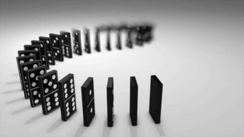 Dominosteine bewirken 3d Animation, drehen, fallen, Interaktion, Kunst. video