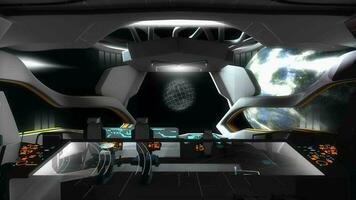 Spaceship creative fictional command room. video