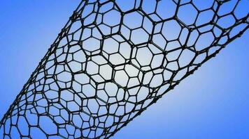 infographie généré animation de simple paroi carbone nanotube. video