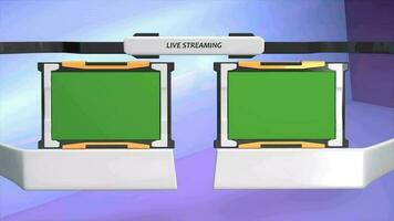 Live streaming, broadband graphic animation. green screen included. video