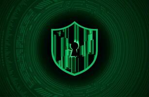 Modern Cybersecurity Technology Background with shield vector