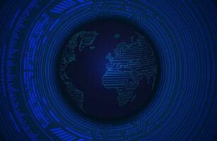 Modern Holographic Globe on Technology Background vector