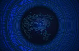Modern Holographic Globe on Technology Background vector