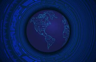 Modern Holographic Globe on Technology Background vector