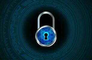 Modern Cybersecurity Technology Background with padlock vector