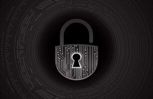 Modern Cybersecurity Technology Background with padlock vector