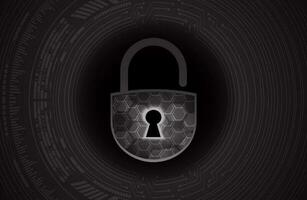 Modern Cybersecurity Technology Background with padlock vector