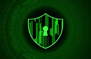 Modern Cybersecurity Technology Background with shield vector