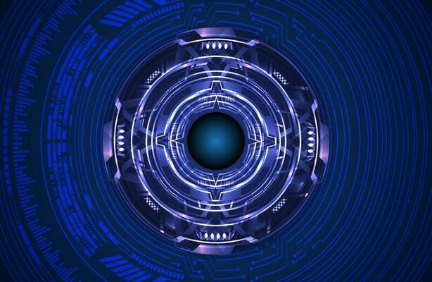 Modern Cybersecurity Eye on Technology Background