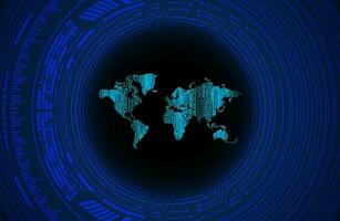 Modern World Map Holograph on Technology Background vector