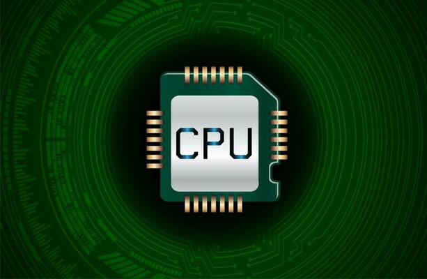Modern Cybersecurity Technology Background with CPU Chip
