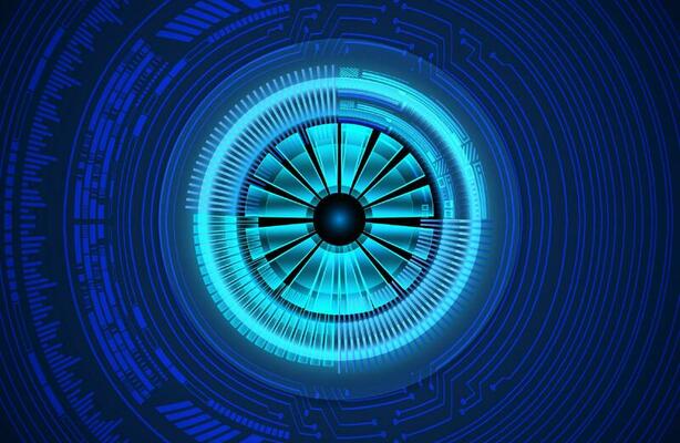 Modern Cybersecurity Eye on Technology Background