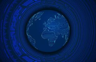 Modern Holographic Globe on Technology Background vector