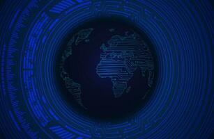 Modern Holographic Globe on Technology Background vector