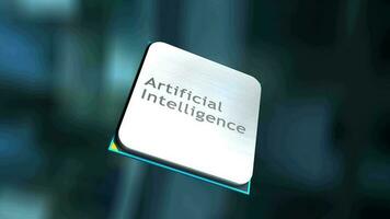 Artist rendering AI chip, Artificial Intelligence processing chip video